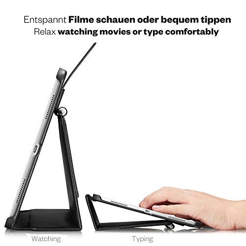 KAVAJ Lederhülle London geeignet für Apple iPad Pro 11" 2021/2020 Hülle Cover Schwarz aus echtem Leder mit Stifthalter. Dünnes Echtleder Smart Case Schutzhülle Tasche