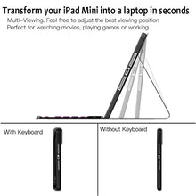 Laden Sie das Bild in den Galerie-Viewer, Tastatur Schutzhülle für iPad Mini 7,9 Zoll, Bluetooth Tastatur-Hülle Kompatibel mit iPad Mini 5/4/3/2/1, Ultradünn Magnetisch Abnehmbare PU-Lederhülle und Multi-Winkel-Ständer mit Pencil Halter