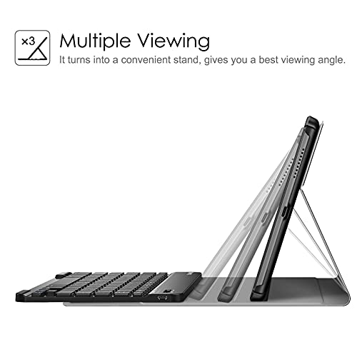 Fintie Tastatur Hülle für Lenovo Tab M10 HD (2nd Gen) 2020 10,1", Slim Schutzhülle mit magnetisch Abnehmbarer QWERTZ Bluetooth Keyboard für Lenovo Tab M10 HD Plus TB-X306X/TB-X306F, Schwarz