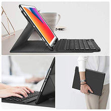 Laden Sie das Bild in den Galerie-Viewer, Earto Tastatur Hülle für iPad 8 Generation 2020 / iPad 7 gen 2019 10,2 Zoll, iPad Air 2019(3. Gen), iPad Pro 10,5 2017, Bluetooth QWERTZ Abnehmbare Tastatur, mit Pencil Halter