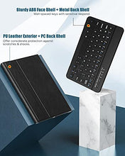 Laden Sie das Bild in den Galerie-Viewer, MoKo Tastatur Hülle Kompatibel mit Galaxy Tab A7 Lite 8,7 Zoll 2021(SM-T225/T220), PU Tablet Schutzhülle mit Abnehmbar Kabellos Tastatur QWERTY Layout, Schwarz