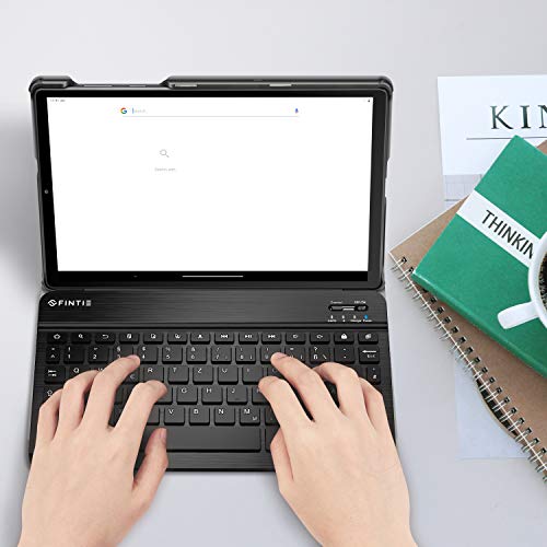 Fintie Tastatur Hülle für Lenovo Tab M10 FHD Plus/Smart Tab M10 FHD Plus 10.3 Zoll TB-X606, Slim Schutzhülle mit magnetisch Abnehmbarer Deutsches QWERTZ Bluetooth Keyboard, Schwarz