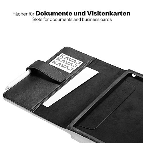 KAVAJ Lederhülle London geeignet für Apple iPad Mini 5 (2019) & 4 Hülle Echtleder Case Schwarz aus echtem Leder mit Stand und Auto Schlaf/Aufwachen Funktion. Dünnes Smart-Cover Schutzhülle