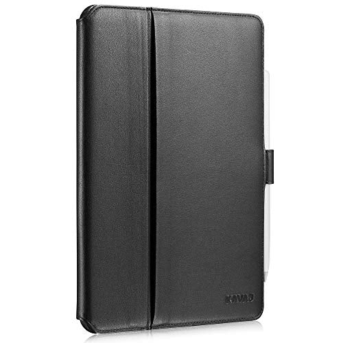 KAVAJ Lederhülle London geeignet für Apple iPad Pro 11" 2021/2020 Hülle Cover Schwarz aus echtem Leder mit Stifthalter. Dünnes Echtleder Smart Case Schutzhülle Tasche