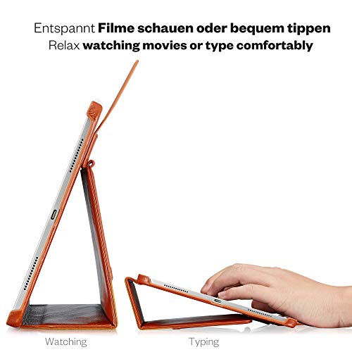 KAVAJ Lederhülle London geeignet für Apple iPad Pro 11" 2021/2020 Hülle Cover Cognac-Braun aus echtem Leder mit Stifthalter. Dünnes Echtleder Smart Case Schutzhülle Tasche