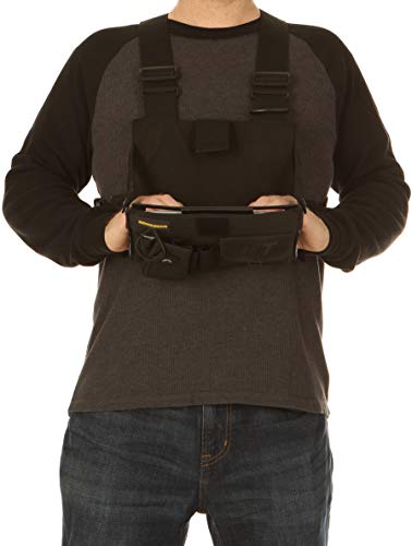 Gig Gear Two Hand Touch Tablet Chest Harnesss. Compatible with iPad/Galaxy/Surface - Rugged, Heavy Duty, Durable Case and Chest Pack (Devices Up to 10.2 Inch)