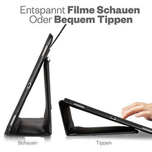 Laden Sie das Bild in den Galerie-Viewer, KAVAJ Lederhülle London geeignet für Apple iPad 8 iPad 7 2020/2019 10.2" Hülle Cover Schwarz aus echtem Leder mit Stifthalter. Dünnes Echtleder Smart Case Schutzhülle Tasche