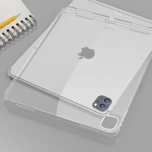 HBorna Transparente Schutzhülle für iPad Pro 12,9 Zoll (32,8 cm), 5. Generation 2021, unterstützt Apple Pencil 2. Generation, schlanke, leichte Silikon-Rückabdeckung für iPad Pro 12,9 / 5. Generation.