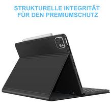 Laden Sie das Bild in den Galerie-Viewer, Earto Hülle mit Tastatur für iPad Air 4. Generation 2020 - iPad Pro 11 2021(3. Generation) - Abnehmbare kabellose Tastatur - iPad Air 4 10,9 Zoll 2020, iPad Pro 11 Zoll 2021/2020/2018, Schwarz