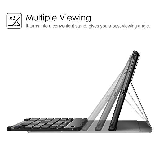 Fintie Tastatur Hülle für Lenovo Tab M10 FHD Plus/Smart Tab M10 FHD Plus 10.3 Zoll TB-X606, Slim Schutzhülle mit magnetisch Abnehmbarer Deutsches QWERTZ Bluetooth Keyboard, Schwarz