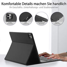 Laden Sie das Bild in den Galerie-Viewer, SENGBIRCH Tastatur Hülle für iPad Pro 12.9 2021, Beleuchtete Tastatur (Bluetooth QWERTZ Layout) mit Robust TPU Hülle für Pro 12.9 2021/2020/2018 - Schwarz