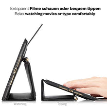 Laden Sie das Bild in den Galerie-Viewer, KAVAJ Lederhülle London geeignet für Apple iPad Mini 5 (2019) & 4 Hülle Echtleder Case Schwarz aus echtem Leder mit Stand und Auto Schlaf/Aufwachen Funktion. Dünnes Smart-Cover Schutzhülle