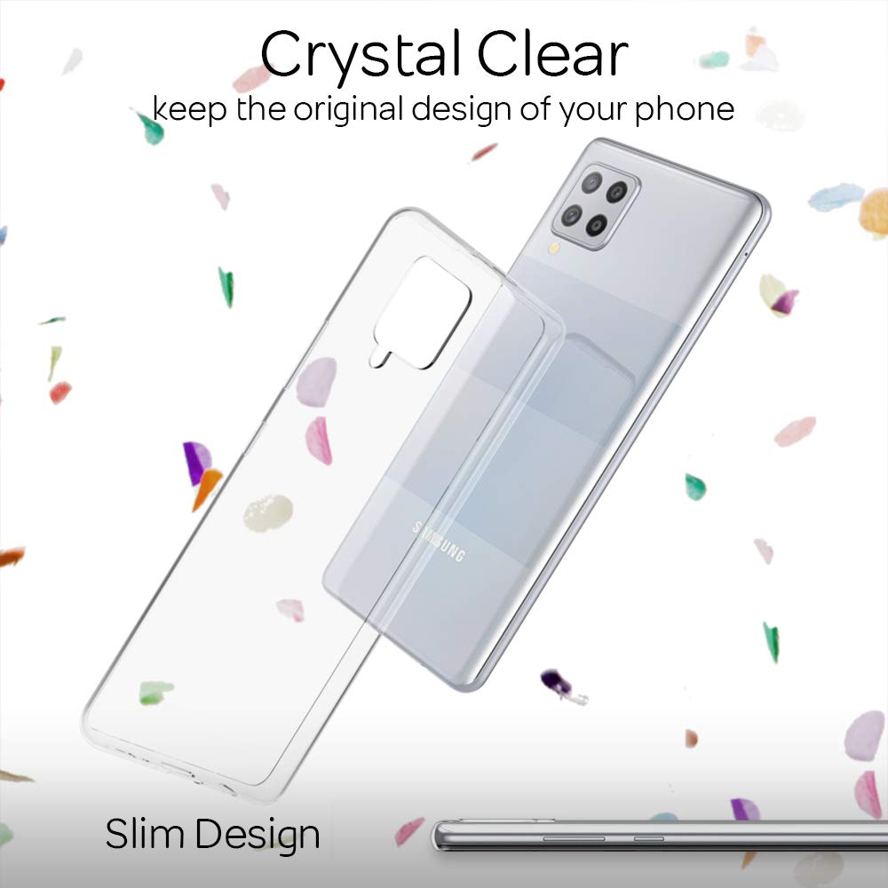 NALIA Klare Handyhülle kompatibel mit Samsung Galaxy A42 5G Hülle, Transparente Silikon Schutzhülle Clear Case Soft Phone Cover, Dünne Durchsichtige Handy-Tasche Ultra-Slim Bumper Etui - Transparent