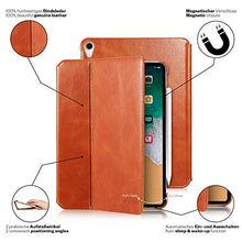 Laden Sie das Bild in den Galerie-Viewer, KAVAJ Lederhülle Berlin geeignet für Apple iPad Air 4 10.9" 2020 Hülle Echtleder Case Cognac-Braun aus echtem Leder mit Stand und Auto Schlaf/Aufwachen Funktion. Dünnes Smart-Cover Schutzhülle