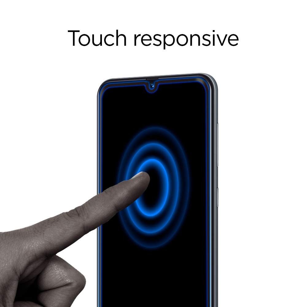 Spigen, Panzerglas Schutzfolie kompatibel mit Samsung Galaxy A50/M30s, Schwarz Volle Abdeckung, Kristallklar, 9H gehärtetes Glas, Antikratz, Glas 0.33mm, Galaxy A50/M30s Panzerglas (611GL26283)