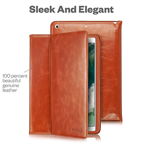 KAVAJ Lederhülle Berlin geeignet für Apple iPad 8 iPad 7 2020/2019 10.2" Hülle Echtleder Case Cognac-Braun aus echtem Leder mit Stand und Auto Schlaf/Aufwachen Funktion. Dünnes Smart-Cover Schutzhülle