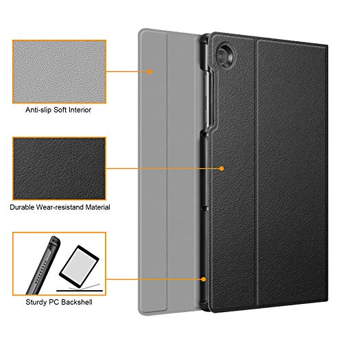 Fintie Tastatur Hülle für Lenovo Tab M10 HD (2nd Gen) 2020 10,1", Slim Schutzhülle mit magnetisch Abnehmbarer QWERTZ Bluetooth Keyboard für Lenovo Tab M10 HD Plus TB-X306X/TB-X306F, Schwarz