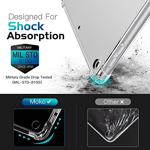 MoKo Hülle Kompatibel mit Neu iPad 8. Generation 10.2" 2020 / iPad 7. Generation 2019, Stoßfest Schutzhülle mit Verstärkt Ecken TPU Bumper Kratzfest Transparent Hart Rückseite Abdeckung - Transparent