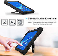 Laden Sie das Bild in den Galerie-Viewer, TSQQST Lenovo Tab M10 Plus Case 10.3" 2020 2nd Gen | Lenovo M10 Plus Case Kids Shockproof | Heavy Duty Rugged Case w/Stand Hand Shoulder Strap for TB-X606F/TB-X606X Tablet M10 FHD Plus Case | Black