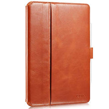 Laden Sie das Bild in den Galerie-Viewer, KAVAJ Lederhülle London geeignet für Apple iPad Pro 11" 2021/2020 Hülle Cover Cognac-Braun aus echtem Leder mit Stifthalter. Dünnes Echtleder Smart Case Schutzhülle Tasche