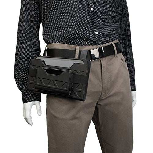 Targus Field-Ready Universal-Holster mit schmaler und sicherer Passform, elastische Seiten, um 360 Grad drehbarer Gürtelclip für Tablets und Mobiltelefone, Querformat (THZ712GLZ)