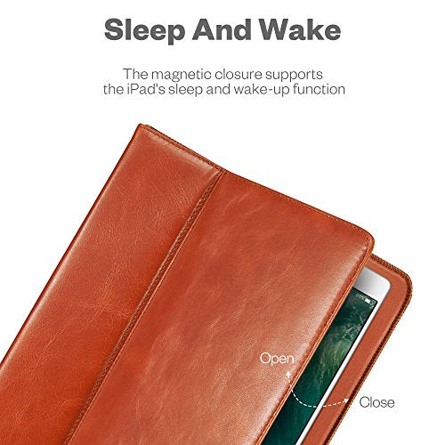 KAVAJ Lederhülle Berlin geeignet für Apple iPad 8 iPad 7 2020/2019 10.2" Hülle Echtleder Case Cognac-Braun aus echtem Leder mit Stand und Auto Schlaf/Aufwachen Funktion. Dünnes Smart-Cover Schutzhülle