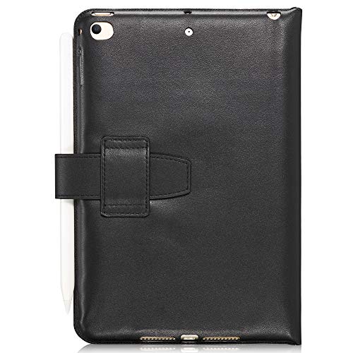 KAVAJ Lederhülle London geeignet für Apple iPad Mini 5 (2019) & 4 Hülle Echtleder Case Schwarz aus echtem Leder mit Stand und Auto Schlaf/Aufwachen Funktion. Dünnes Smart-Cover Schutzhülle