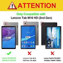 Laden Sie das Bild in den Galerie-Viewer, Fintie Tastatur Hülle für Lenovo Tab M10 HD (2nd Gen) 2020 10,1", Slim Schutzhülle mit magnetisch Abnehmbarer QWERTZ Bluetooth Keyboard für Lenovo Tab M10 HD Plus TB-X306X/TB-X306F, Schwarz