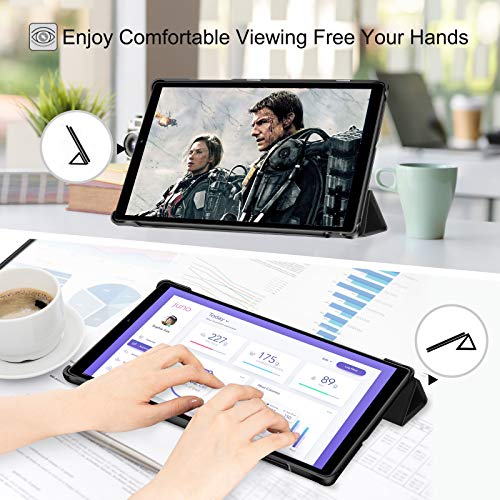 DLveer Hülle für Lenovo Tab M10 HD 2nd Gen 10.1 Zoll TB-X306F/TB-X306X Tablet,Slim PU Leder Smart Schutzhülle mit Auto Schlaf/wach Funktion,Unzutreffend für Lenovo M10 TB-X505/TB-X606,Schwarz