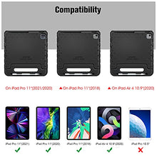 Laden Sie das Bild in den Galerie-Viewer, Fintie Case for iPad Air 4th Generation 10.9" 2020, iPad Pro 11-inch (3rd generation) 2021 / iPad Pro 11 2020 & 2018 - Kiddie Lightweight Shockproof Kids Friendly Stand Cover, Pencil Holder, Black