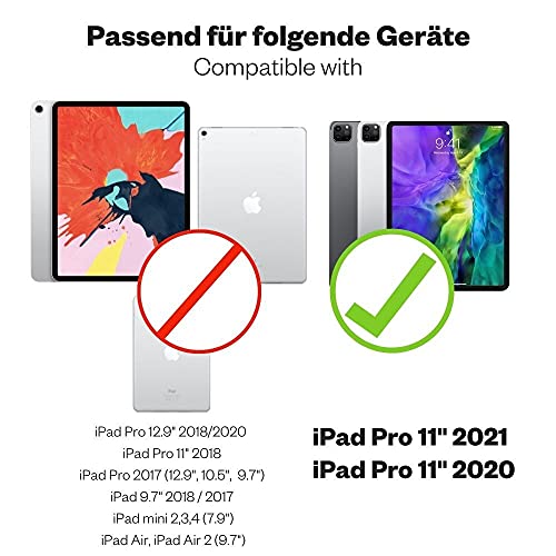 KAVAJ Lederhülle London geeignet für Apple iPad Pro 11" 2021/2020 Hülle Cover Cognac-Braun aus echtem Leder mit Stifthalter. Dünnes Echtleder Smart Case Schutzhülle Tasche
