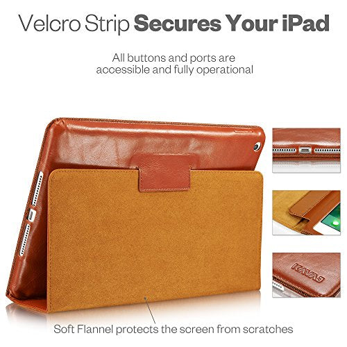 KAVAJ Lederhülle Berlin geeignet für Apple iPad 8 iPad 7 2020/2019 10.2" Hülle Echtleder Case Cognac-Braun aus echtem Leder mit Stand und Auto Schlaf/Aufwachen Funktion. Dünnes Smart-Cover Schutzhülle