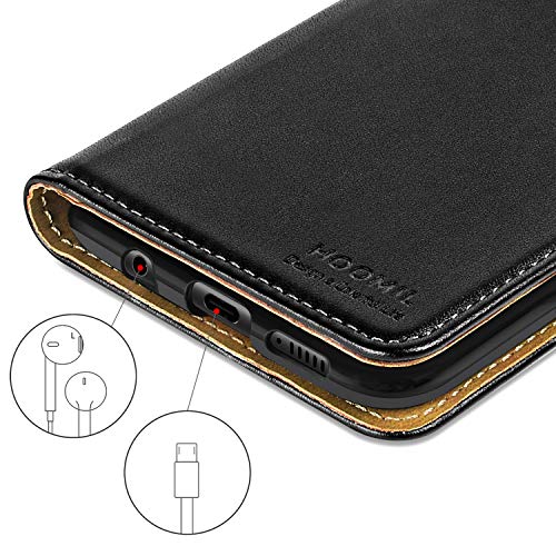 HOOMIL Handyhülle für Samsung Galaxy A50 Hülle, Samsung Galaxy A30s Hülle, Premium Leder Flip Schutzhülle für Samsung Galaxy A50/A30s Tasche, Schwarz
