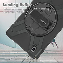 Laden Sie das Bild in den Galerie-Viewer, BRAECN Galaxy Tab A7 Lite Case, Heavy Duty Rugged Shockproof Case with Adjustable Hand Strap, Carrying Shoulder Strap, Rotating Kickstand for Samsung Tab A7 Lite 8.7” SM-T220 SM-T225 2021 Model-Black