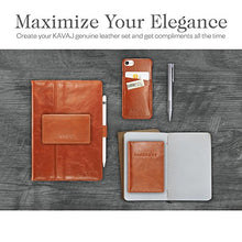 Laden Sie das Bild in den Galerie-Viewer, KAVAJ Lederhülle London geeignet für Apple iPad 8 iPad 7 2020/2019 10.2" Hülle Cover Cognac-Braun aus echtem Leder mit Stifthalter. Dünnes Echtleder Smart Case Schutzhülle Tasche