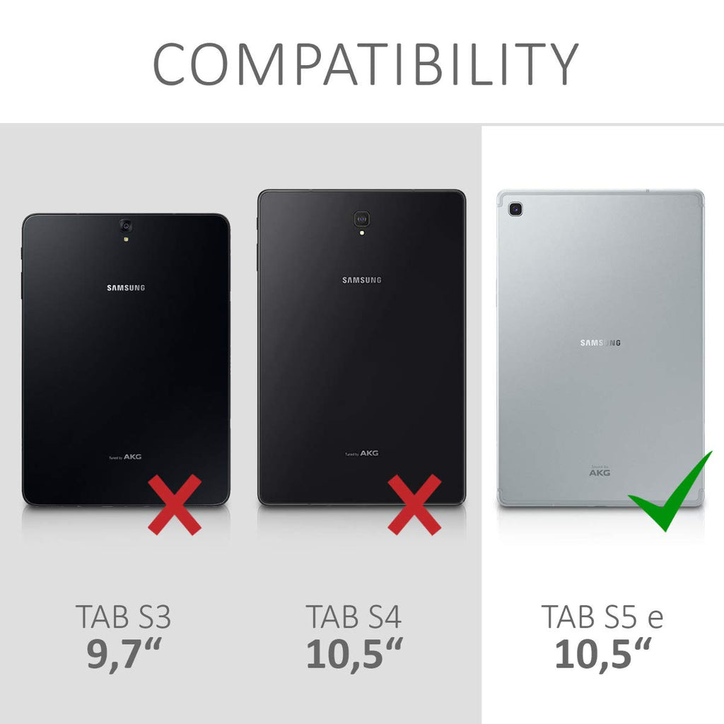 kwmobile Hülle kompatibel mit Samsung Galaxy Tab S5e - Silikon Tablet Cover Case Schutzhülle Schwarz matt
