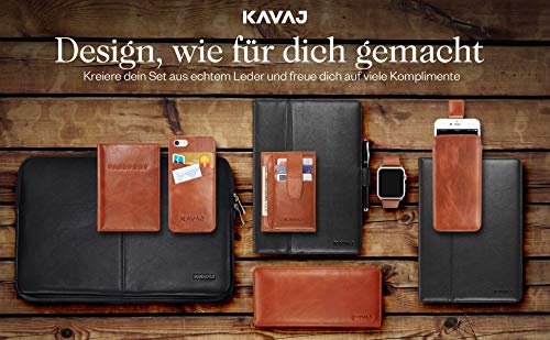 KAVAJ Lederhülle Hamburg geeignet für Apple iPad 8 iPad 7 2020/2019 10.2" Hülle Cover Cognac-Braun aus echtem Leder fünf Stand und Auto Schlaf/Aufwachen Funktionen. Dünnes Smart-Cover Schutzhülle