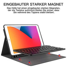 Laden Sie das Bild in den Galerie-Viewer, Earto Tastatur Hülle für iPad 8 Generation 2020 / iPad 7 gen 2019 10,2 Zoll, iPad Air 2019(3. Gen), iPad Pro 10,5 2017, Bluetooth QWERTZ Abnehmbare Tastatur, mit Pencil Halter