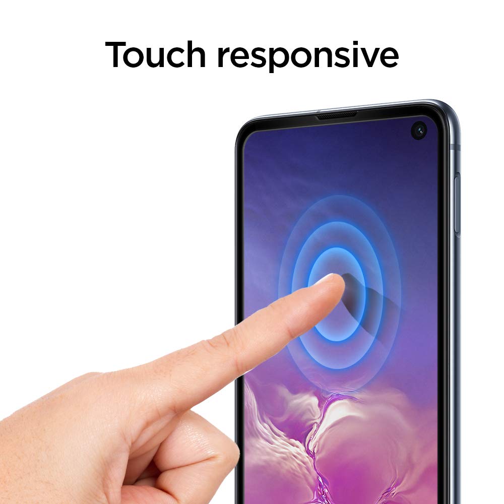 Spigen, Panzerglas Schutzfolie kompatibel mit Samsung Galaxy S10e, Hüllenfreundlich, Schwarz Volle Abdeckung, 9H gehärtetes Glas, Glas 0.33mm, Galaxy S10e Schutzfolie (609GL26000)