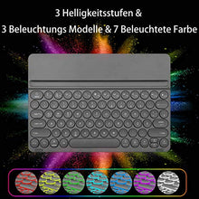 Laden Sie das Bild in den Galerie-Viewer, SENGBIRCH Tastatur Hülle für iPad Pro 12.9 2021, Beleuchtete Tastatur (Bluetooth QWERTZ Layout) mit Robust TPU Hülle für Pro 12.9 2021/2020/2018 - Schwarz