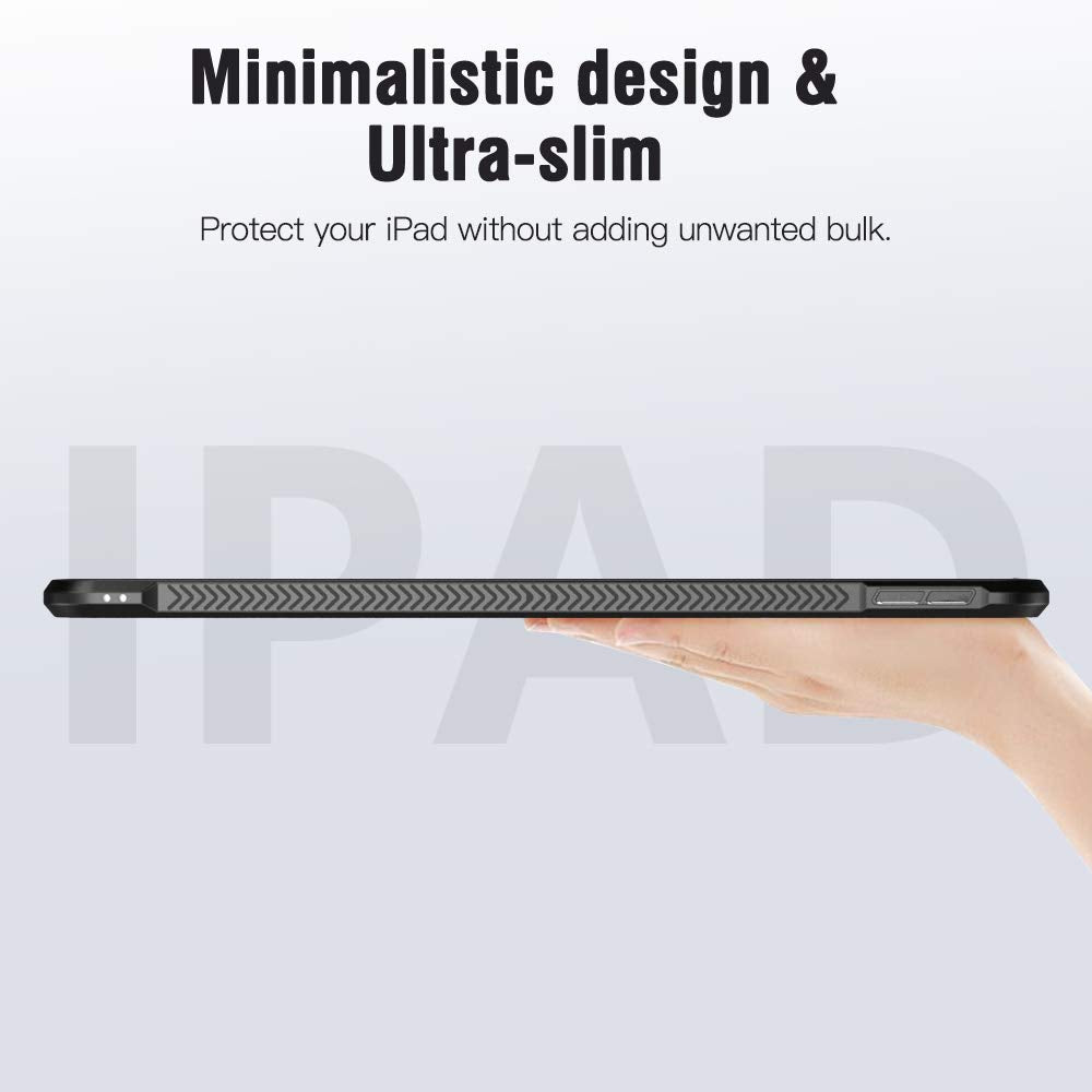 Dadanism Transparent Hülle für iPad Pro 11" 2021 (3. Generation), Schlank Stoßfest Schutzhülle mit Weich Rundum Schützend TPU Kante und Verdikte Ecken für iPad Pro 11 2021, Schwarz