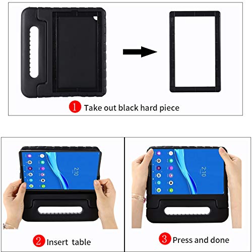 i-original Compatible with Lenovo Tab M10 FHD Plus (TB-X606F/TB-X606X) 10.3 Inch Case,Shockproof EVA Case for Kids Bumper Cover Handle Stand,Convertible Handle Lightweight Protective Cover (Black)