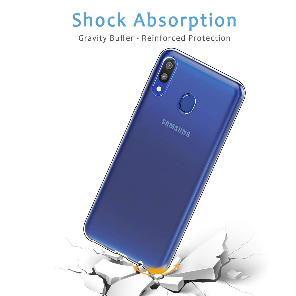 Amonke Transparent Kompatibel mit Samsung Galaxy M20 Hülle Silikon Durchsichtig Handyhülle TPU Dünn Stoßfest Fallschutz Bumper Slim Case Cover Schutzhülle für Samsung M20 6,3''