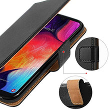 Laden Sie das Bild in den Galerie-Viewer, HOOMIL Handyhülle für Samsung Galaxy A50 Hülle, Samsung Galaxy A30s Hülle, Premium Leder Flip Schutzhülle für Samsung Galaxy A50/A30s Tasche, Schwarz