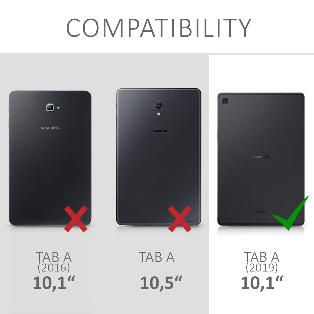 kwmobile Hülle kompatibel mit Samsung Galaxy Tab A 10.1 (2019) - Silikon Tablet Cover Case Schutzhülle Schwarz matt