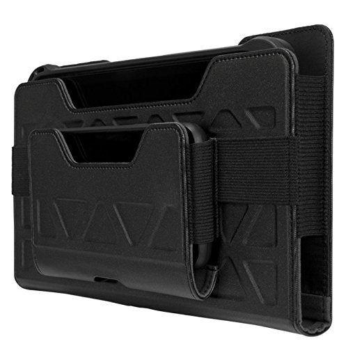 Targus Field-Ready Universal-Holster mit schmaler und sicherer Passform, elastische Seiten, um 360 Grad drehbarer Gürtelclip für Tablets und Mobiltelefone, Querformat (THZ712GLZ)