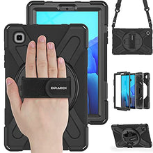Laden Sie das Bild in den Galerie-Viewer, BRAECN Galaxy Tab A7 Lite Case, Heavy Duty Rugged Shockproof Case with Adjustable Hand Strap, Carrying Shoulder Strap, Rotating Kickstand for Samsung Tab A7 Lite 8.7” SM-T220 SM-T225 2021 Model-Black