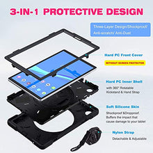 Laden Sie das Bild in den Galerie-Viewer, TSQQST Lenovo Tab M10 Plus Case 10.3" 2020 2nd Gen | Lenovo M10 Plus Case Kids Shockproof | Heavy Duty Rugged Case w/Stand Hand Shoulder Strap for TB-X606F/TB-X606X Tablet M10 FHD Plus Case | Black