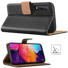 Laden Sie das Bild in den Galerie-Viewer, HOOMIL Handyhülle für Samsung Galaxy A50 Hülle, Samsung Galaxy A30s Hülle, Premium Leder Flip Schutzhülle für Samsung Galaxy A50/A30s Tasche, Schwarz