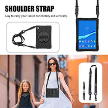 Laden Sie das Bild in den Galerie-Viewer, TSQQST Lenovo Tab M10 Plus Case 10.3" 2020 2nd Gen | Lenovo M10 Plus Case Kids Shockproof | Heavy Duty Rugged Case w/Stand Hand Shoulder Strap for TB-X606F/TB-X606X Tablet M10 FHD Plus Case | Black